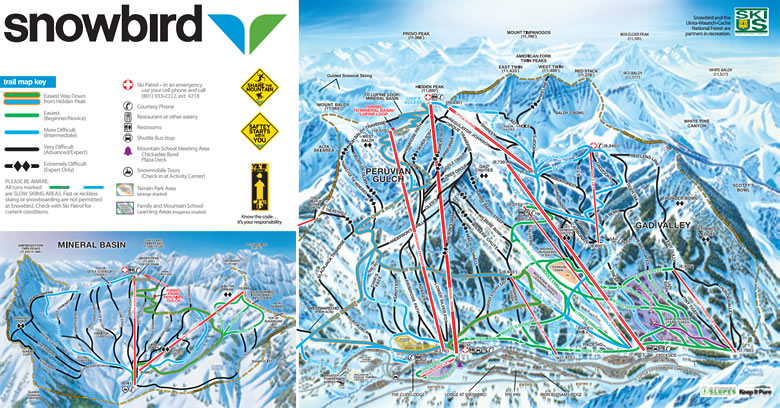 alta and snowbird gps ski snowboard trail maps